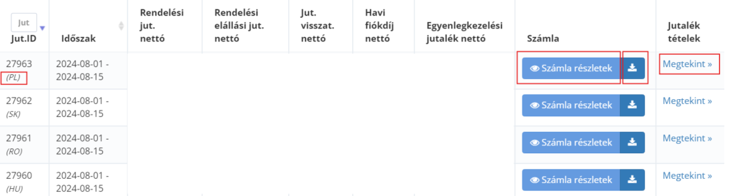 Jutalek elszamolas
