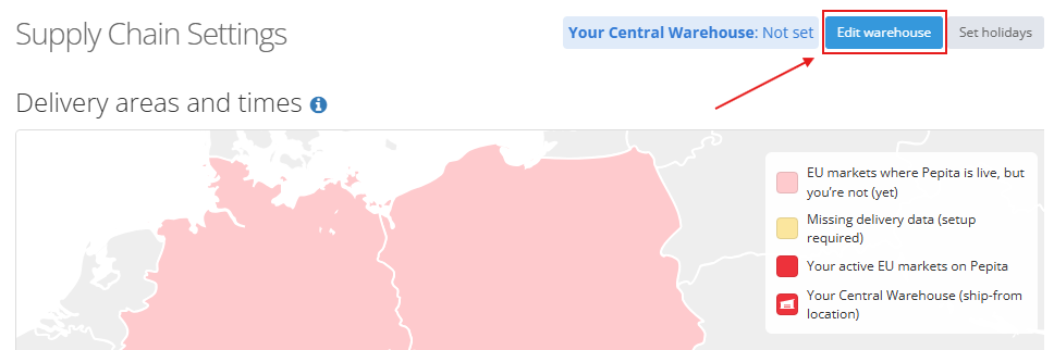 Setting delivery times by destination country 1 Raktar modositasa V2 EN